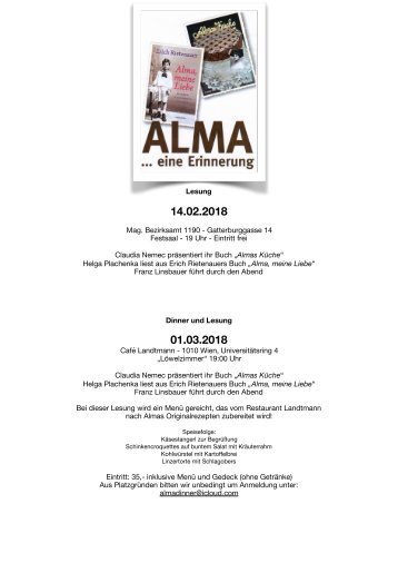 Einladung Alma-Dinner