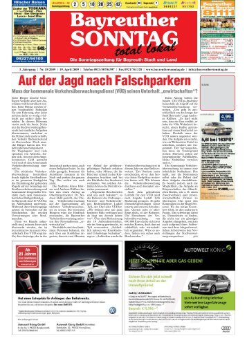 Auf der Jagd nach Falschparkern - Bayreuther Sonntag