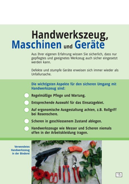 Arbeitssicherheit im Verkauf - GBG 12