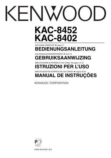 Kenwood KAC-8452 - Car Electronics "German, Dutch, Italian, Portugal" (2004/11/30)