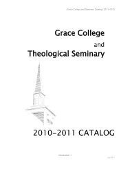 Academic Catalog - Grace College and Seminary