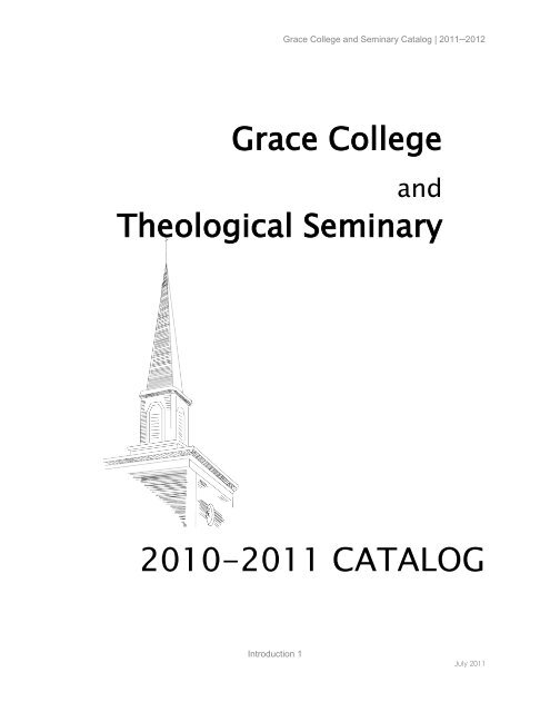 Academic Catalog - Grace College and Seminary