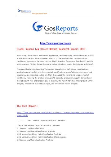 Global Venous Leg Ulcers Market Research Report 2018