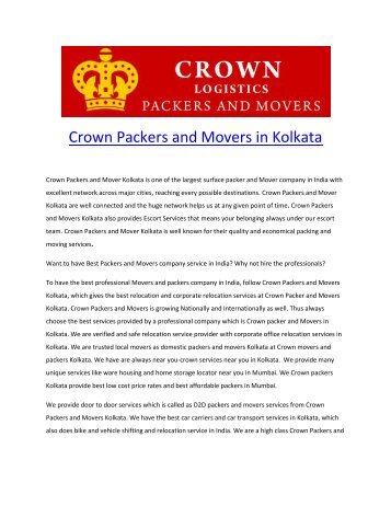 Crown Packers and Movers in kolkata