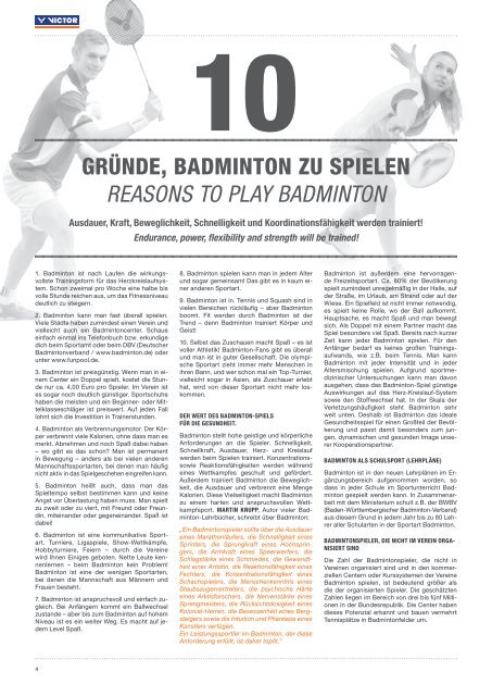 VICTOR Badmintonlektüre  / Badminton manual 