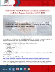 United States Floor Mats Market Consumption and Revenue Analysis by Regions, Application to 2018-2022