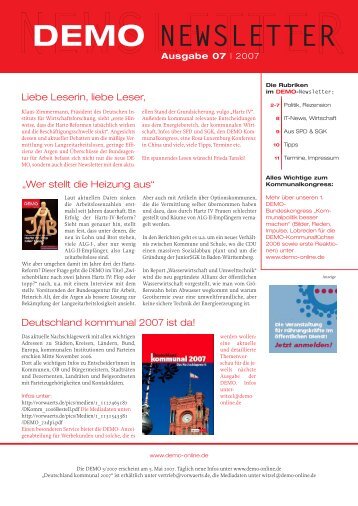 DEMO NEWSLETTER Ausgabe 07