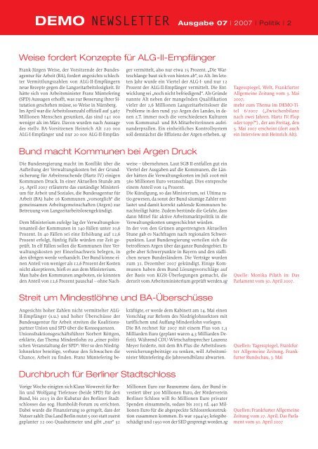 DEMO NEWSLETTER Ausgabe 07