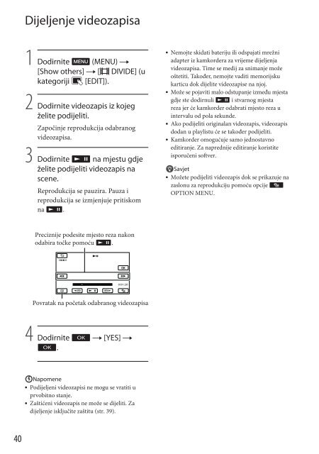 Sony DCR-SX53E - DCR-SX53E Mode d'emploi Croate