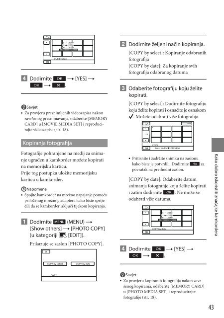 Sony DCR-SX53E - DCR-SX53E Mode d'emploi Croate