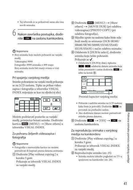 Sony DCR-SX53E - DCR-SX53E Mode d'emploi Croate