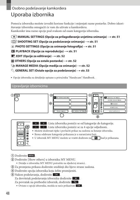 Sony DCR-SX53E - DCR-SX53E Mode d'emploi Croate