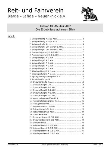 Ergebnisse Turnier 2007 - Reit- und Fahrverein Bierde-Lahde ...