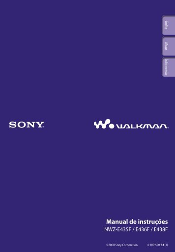 Sony NWZ-E435F - NWZ-E435F Consignes dâutilisation Portugais