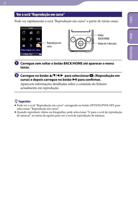 Sony NWZ-E435F - NWZ-E435F Consignes d&rsquo;utilisation Portugais