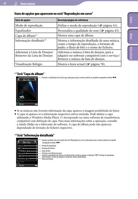 Sony NWZ-E435F - NWZ-E435F Consignes d&rsquo;utilisation Portugais