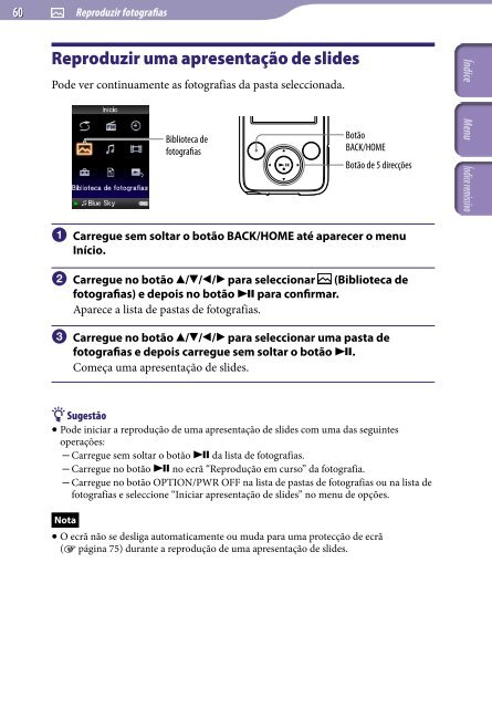 Sony NWZ-E435F - NWZ-E435F Consignes d&rsquo;utilisation Portugais