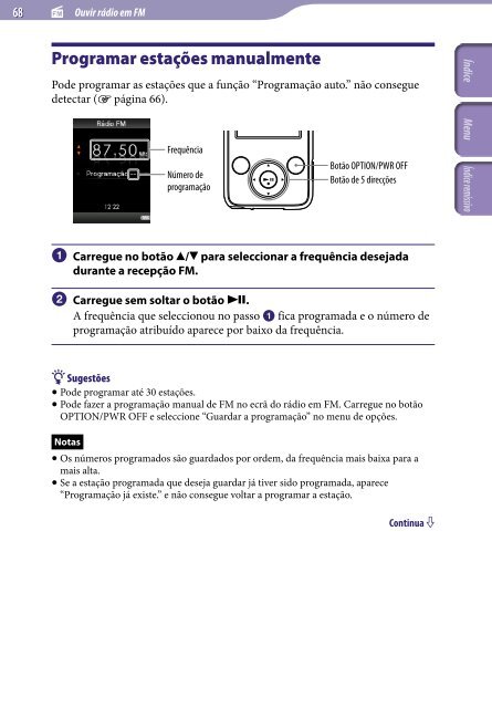 Sony NWZ-E435F - NWZ-E435F Consignes d&rsquo;utilisation Portugais