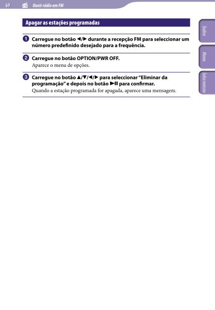 Sony NWZ-E435F - NWZ-E435F Consignes d&rsquo;utilisation Portugais