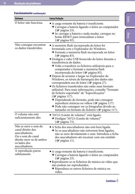 Sony NWZ-E435F - NWZ-E435F Consignes d&rsquo;utilisation Portugais