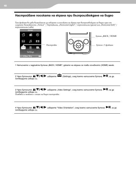 Sony NWZ-E435F - NWZ-E435F Mode d'emploi Bulgare