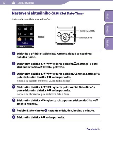 Sony NWZ-E435F - NWZ-E435F Consignes d&rsquo;utilisation Tch&egrave;que