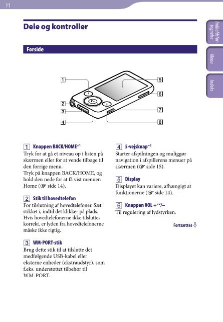 Sony NWZ-E435F - NWZ-E435F Consignes d&rsquo;utilisation Danois