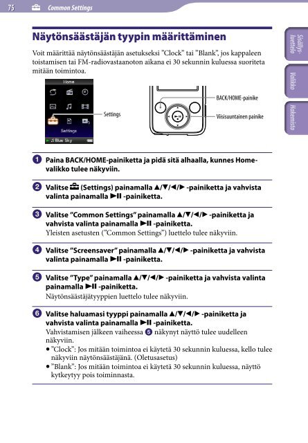Sony NWZ-E435F - NWZ-E435F Consignes d&rsquo;utilisation Finlandais