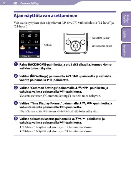 Sony NWZ-E435F - NWZ-E435F Consignes d&rsquo;utilisation Finlandais