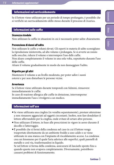 Sony NWZ-E435F - NWZ-E435F Consignes d&rsquo;utilisation Italien