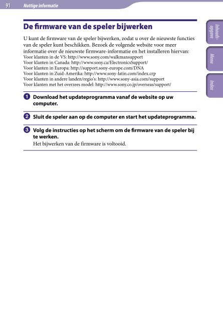 Sony NWZ-E435F - NWZ-E435F Consignes d&rsquo;utilisation N&eacute;erlandais