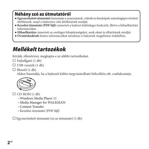 Sony NWZ-E435F - NWZ-E435F Mode d'emploi Hongrois