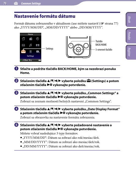 Sony NWZ-E435F - NWZ-E435F Consignes d&rsquo;utilisation Slovaque