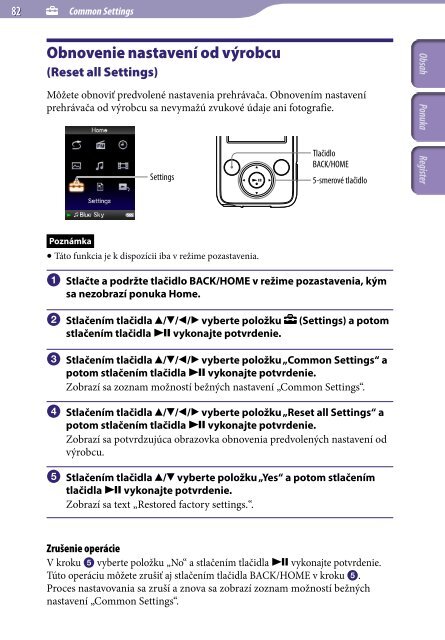 Sony NWZ-E435F - NWZ-E435F Consignes d&rsquo;utilisation Slovaque