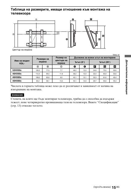 Sony KDL-46HX803 - KDL-46HX803 Mode d'emploi Bulgare