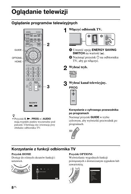 Sony KDL-46HX803 - KDL-46HX803 Consignes d&rsquo;utilisation Polonais