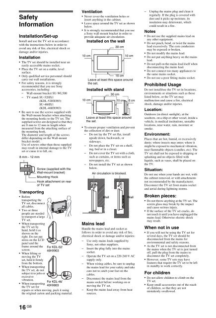 Sony KDL-46HX803 - KDL-46HX803 Mode d'emploi Anglais