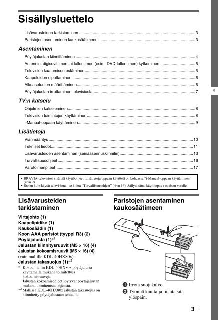 Sony KDL-46HX803 - KDL-46HX803 Consignes d&rsquo;utilisation Su&eacute;dois