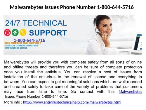 Malwarebytes Issues Phone Number 1-800-644-5716