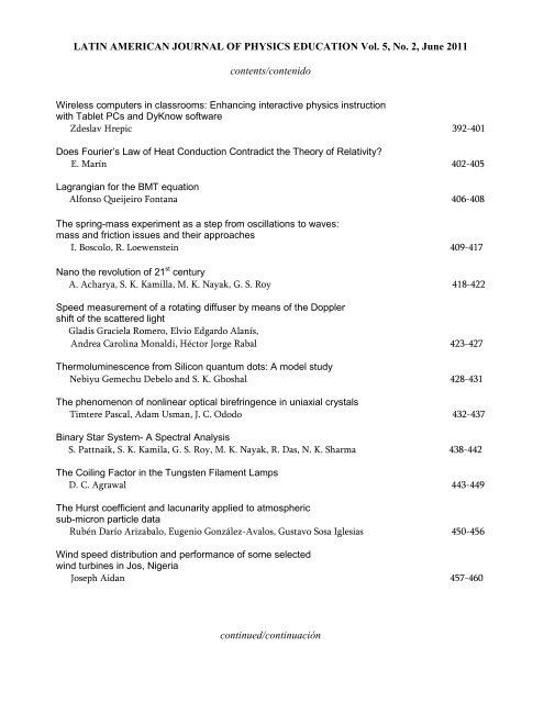 Index [PDF] - Latin-American Journal of Physics Education