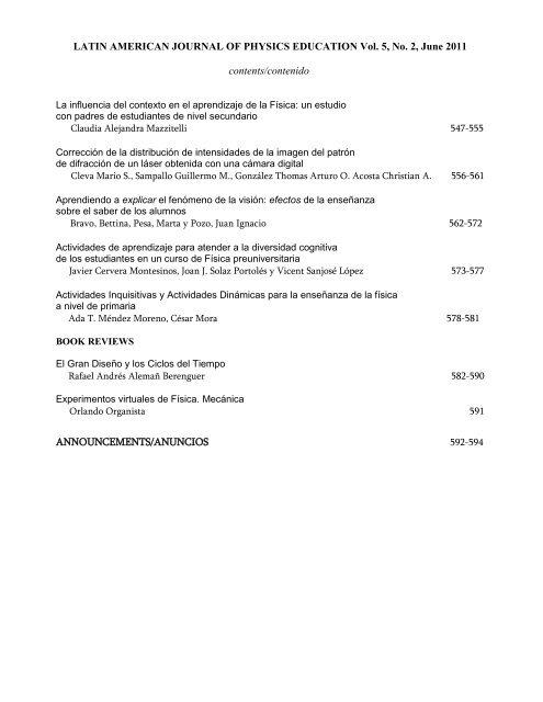 Index [PDF] - Latin-American Journal of Physics Education