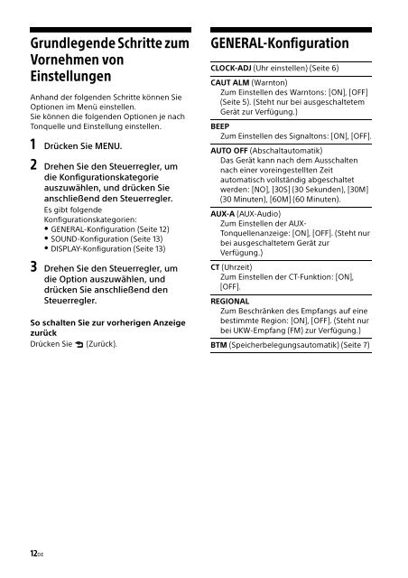 Sony CDX-G1001U - CDX-G1001U Consignes d&rsquo;utilisation Italien