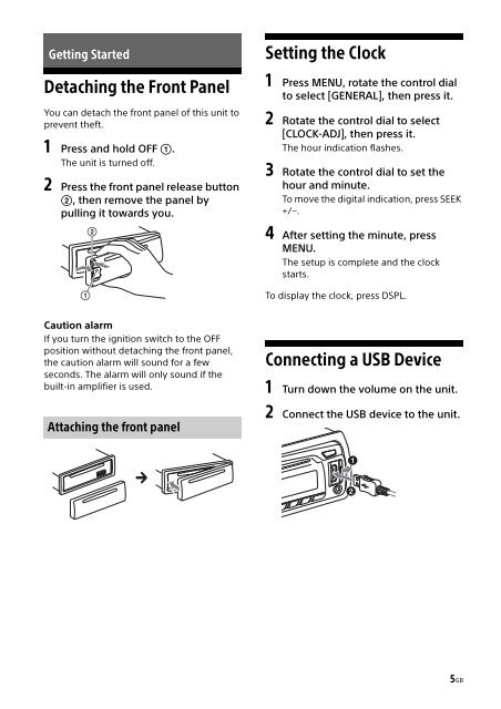 Sony CDX-G1001U - CDX-G1001U Consignes d&rsquo;utilisation Italien