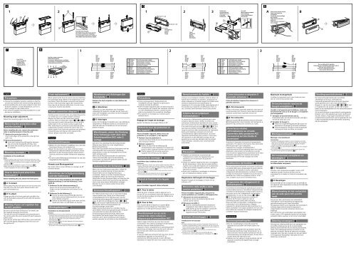 Sony CDX-G1001U - CDX-G1001U Guide d'installation Allemand