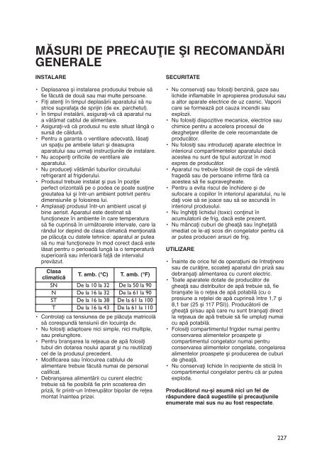 KitchenAid 20RU-D1 A+ SF - 20RU-D1 A+ SF RO (858641011000) Istruzioni per l'Uso