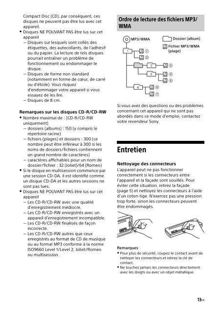 Sony CDX-G1001U - CDX-G1001U Consignes d&rsquo;utilisation Allemand