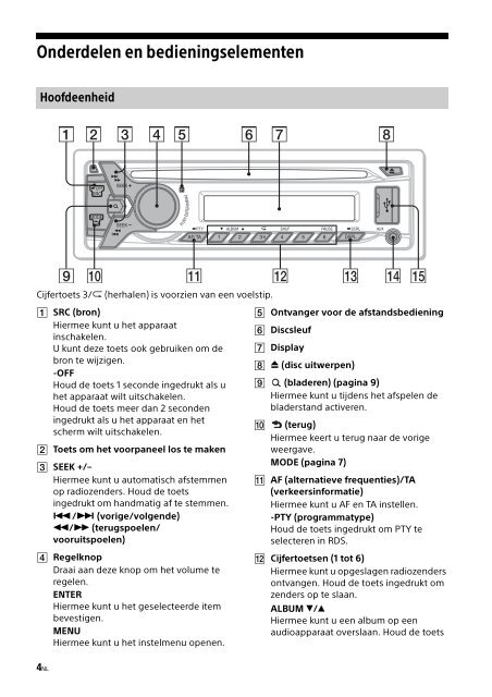 Sony CDX-G1001U - CDX-G1001U Consignes d&rsquo;utilisation Allemand