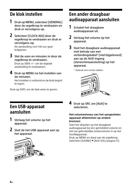 Sony CDX-G1001U - CDX-G1001U Consignes d&rsquo;utilisation