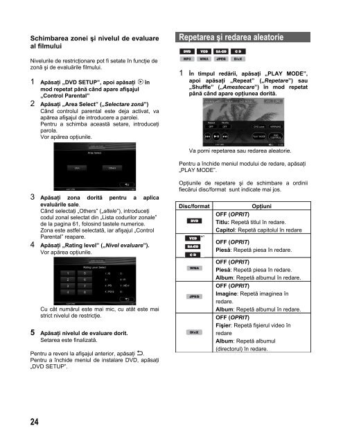 Sony XAV-W1 - XAV-W1 Consignes d&rsquo;utilisation Roumain