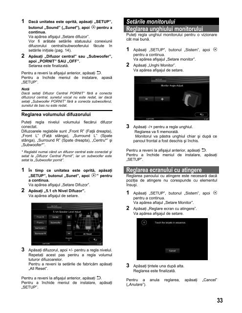 Sony XAV-W1 - XAV-W1 Consignes d&rsquo;utilisation Roumain